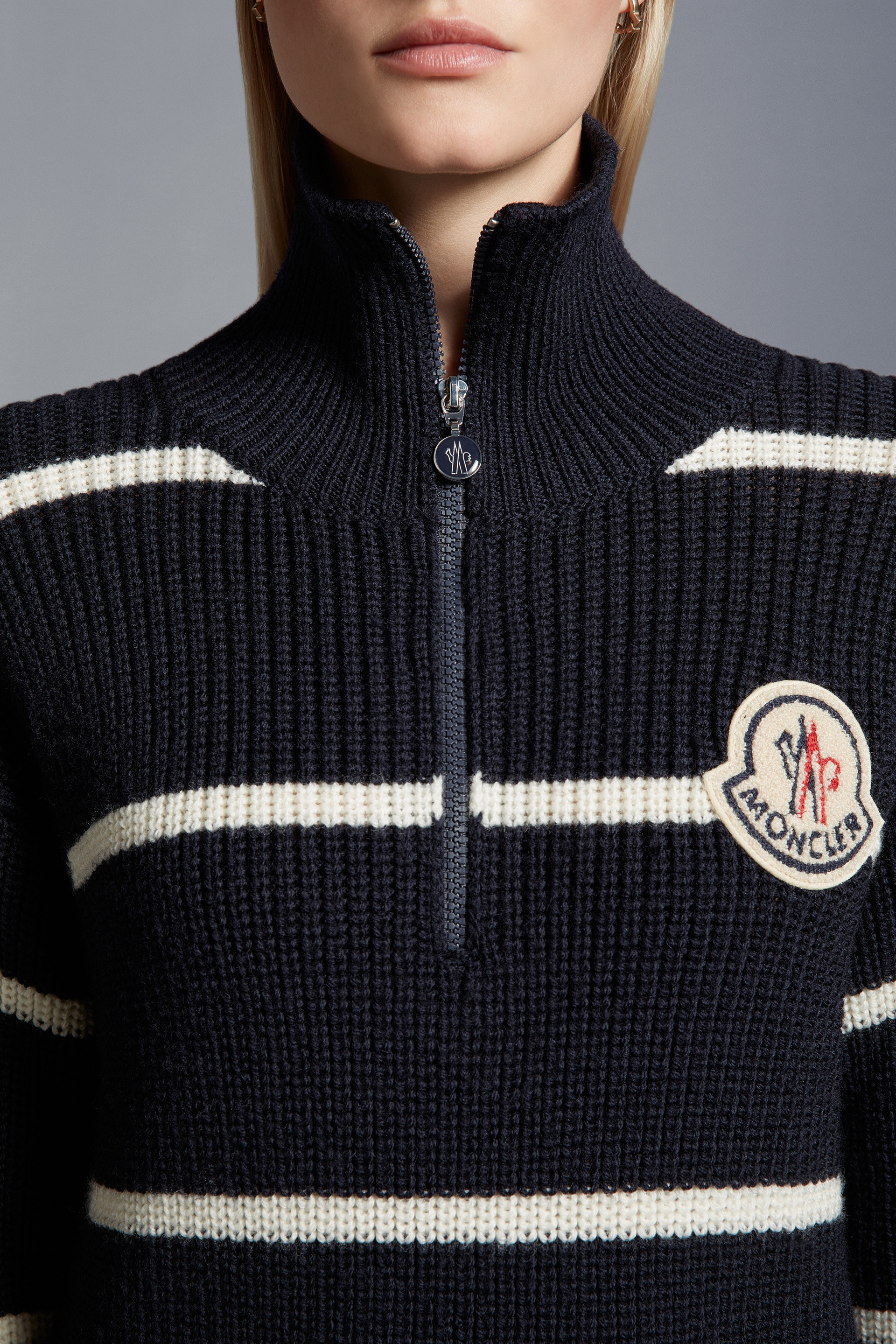 Striped Wool Turtleneck Sweater - 6