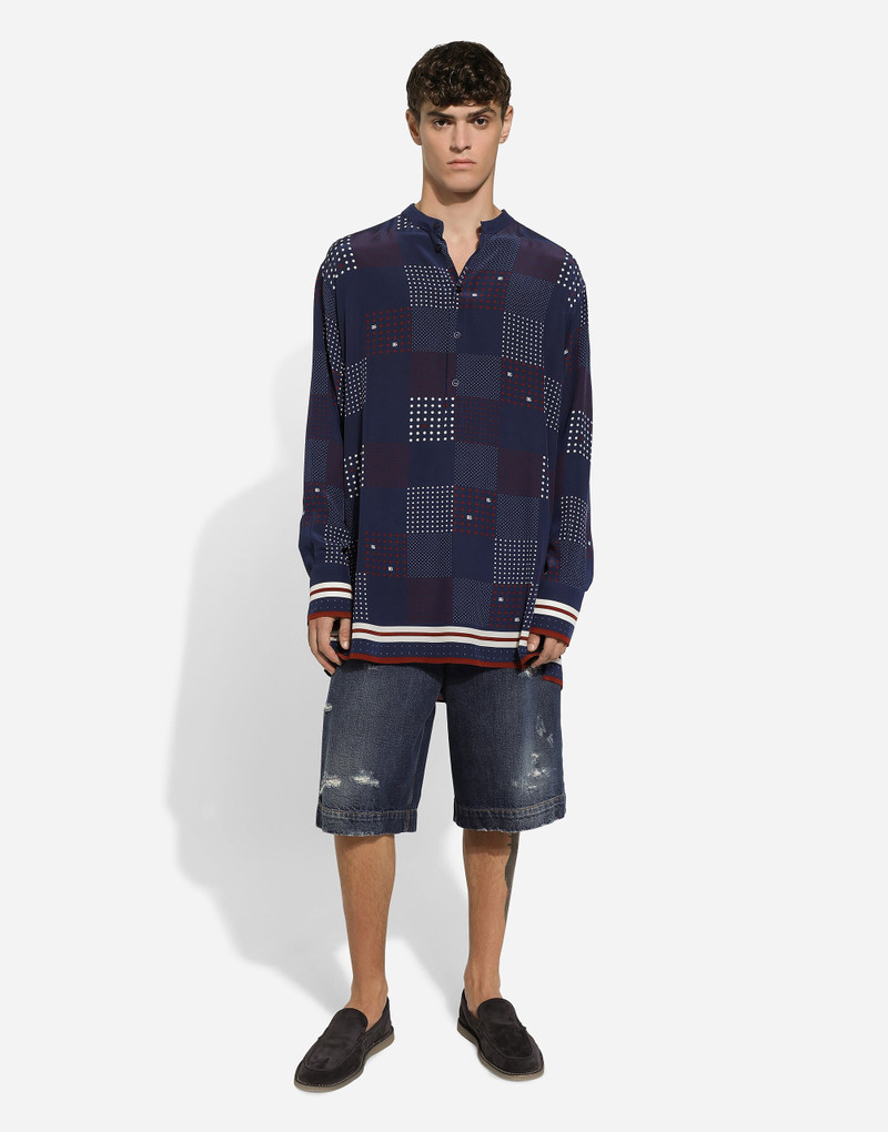 Dolce & Gabbana Printed silk shirt with Mandarin collar outlook
