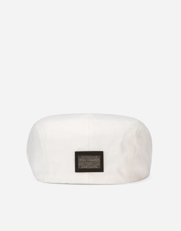 Garment-dyed cotton flat cap with logo tag - 2