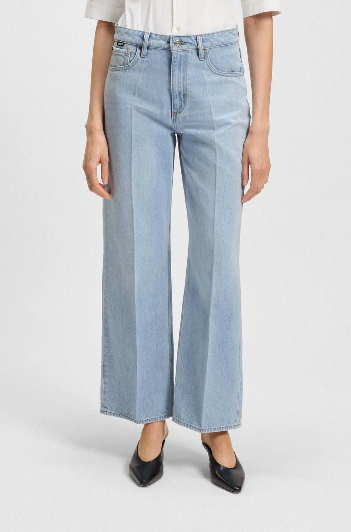 WIDE-LEG JEANS IN BLUE RIGID DENIM - 2