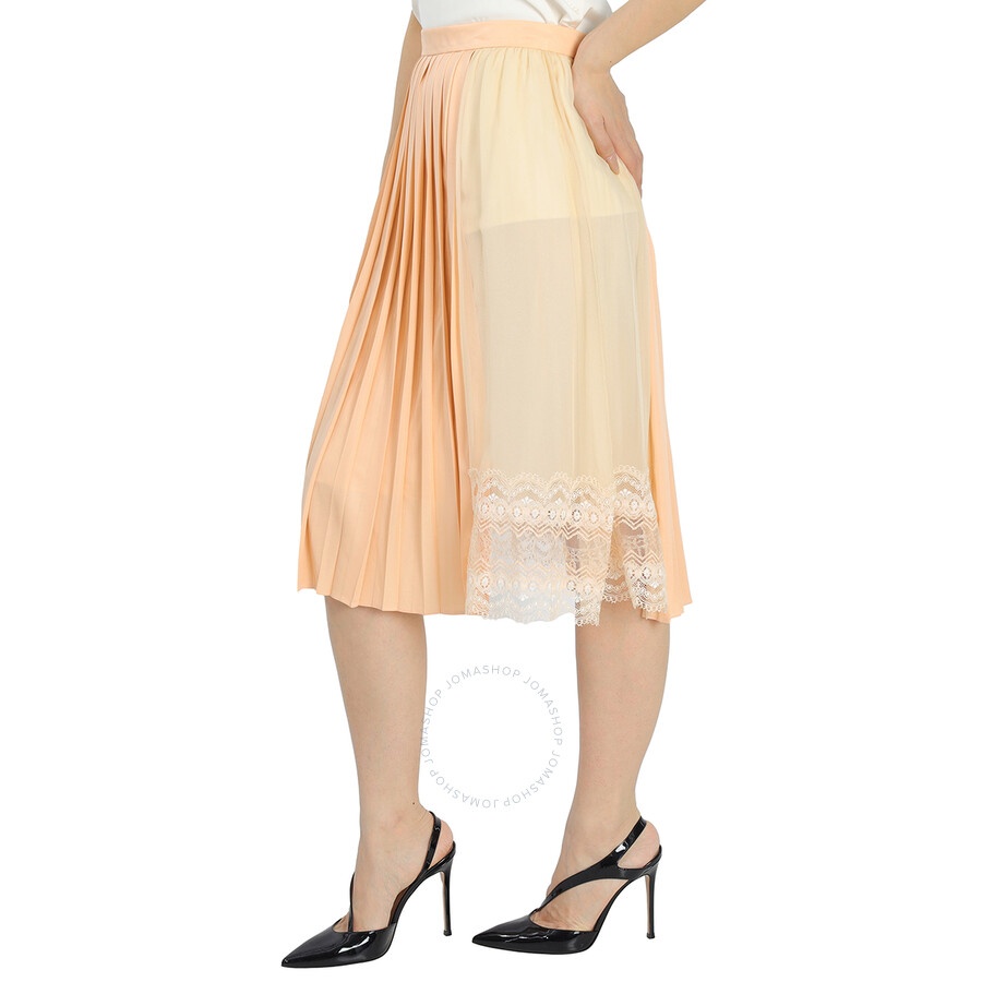 Burberry Ladies Lace Detail Silk Soft Peach Skirt - 2