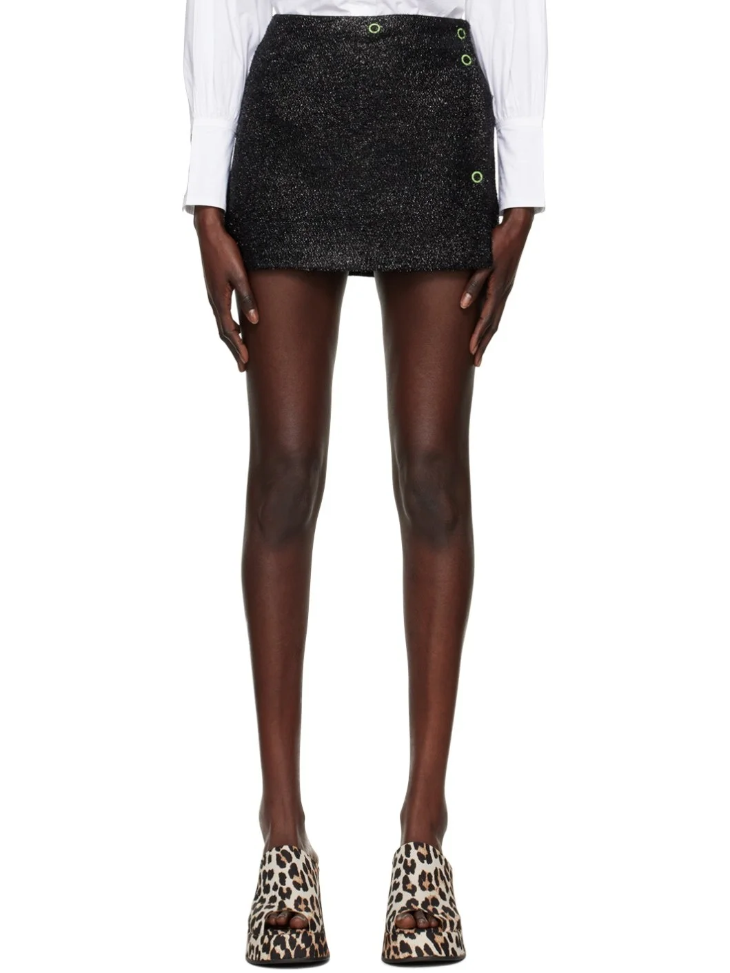 Black Sparkle Miniskirt - 1