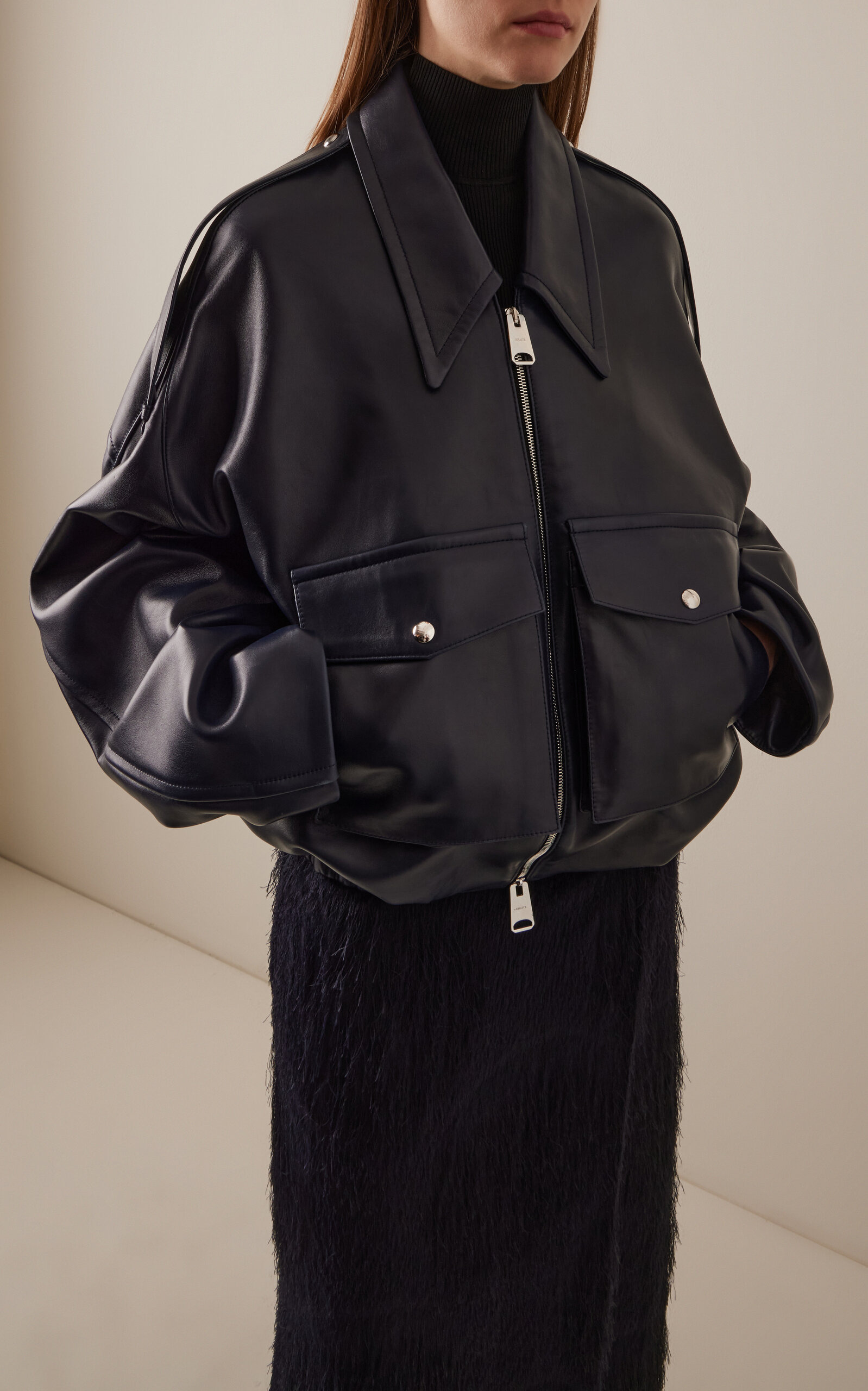 Owey Leather Jacket navy - 3