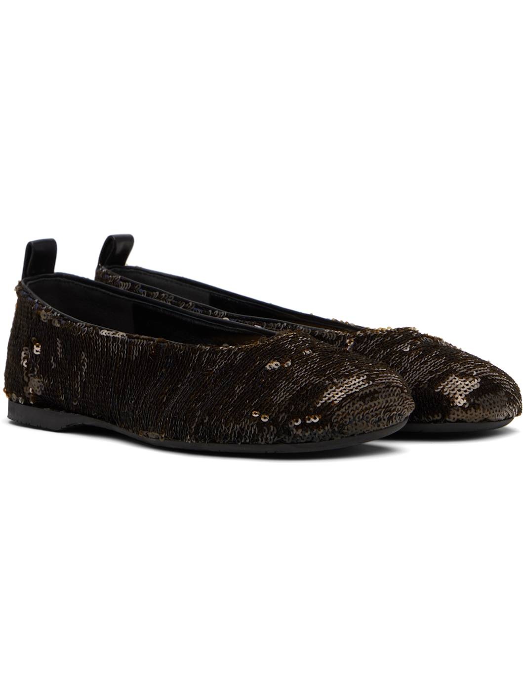 Gunmetal All-Over Sequin Ballerina Flats - 4