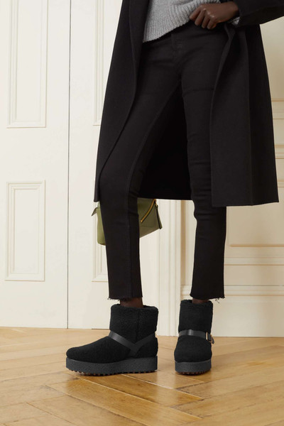 Tod's Leather-trimmed shearling ankle boots outlook