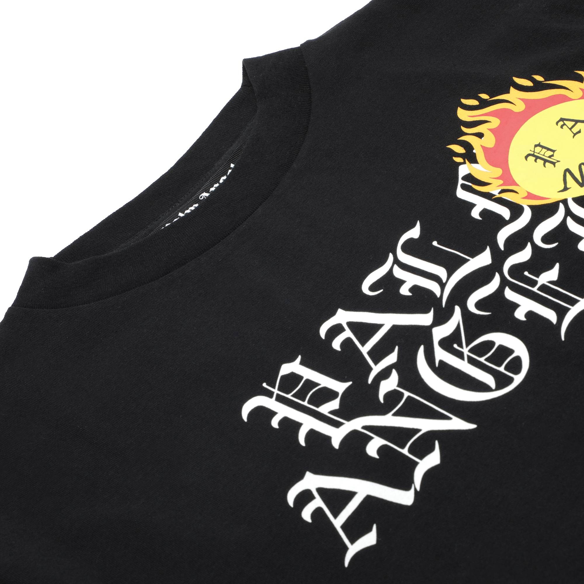 Palm Angels Burning Head Logo Short-Sleeve Tee 'Black/Yellow' - 3