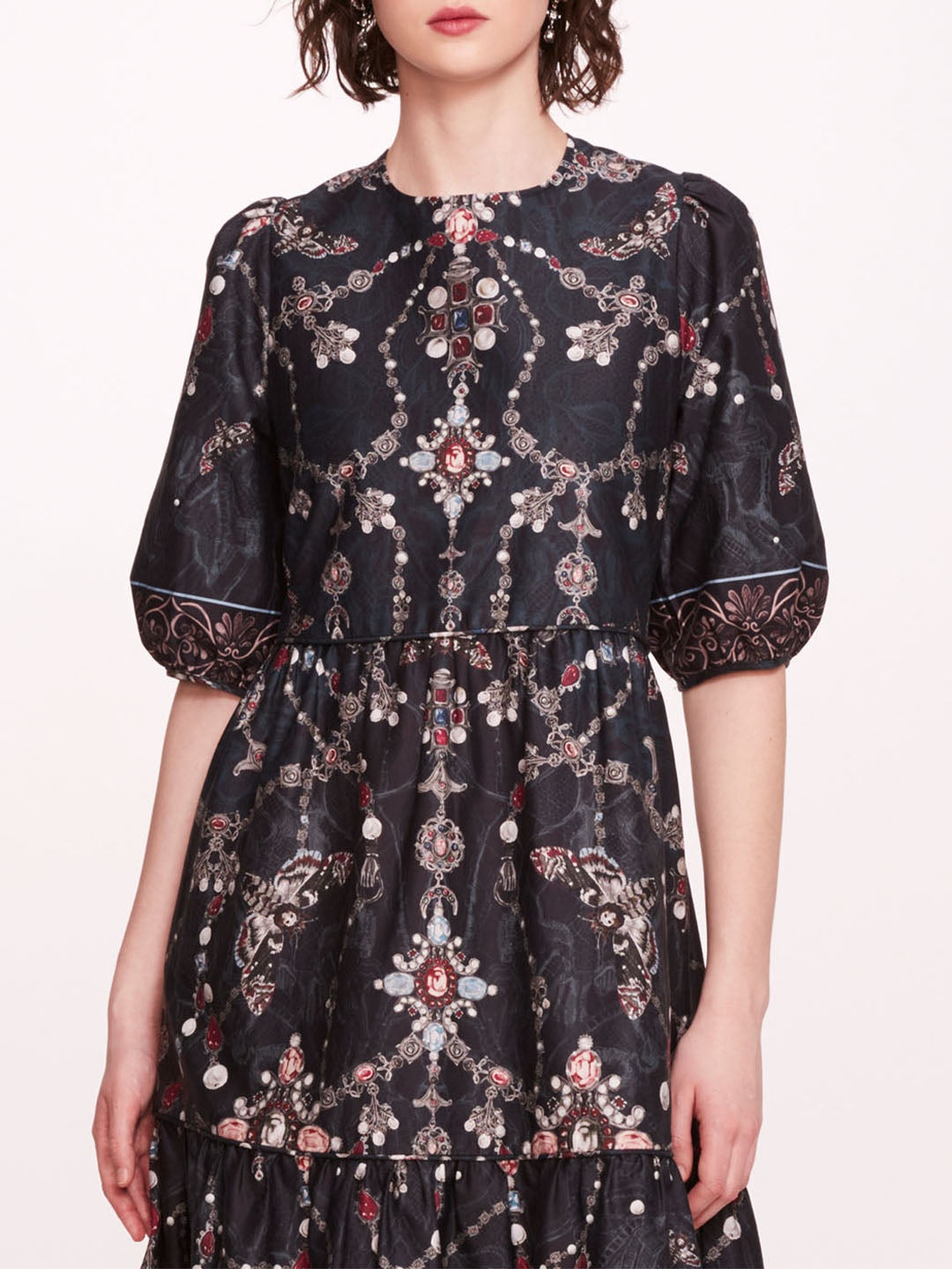 PRINTED POPLIN MIDI DRESS - 4