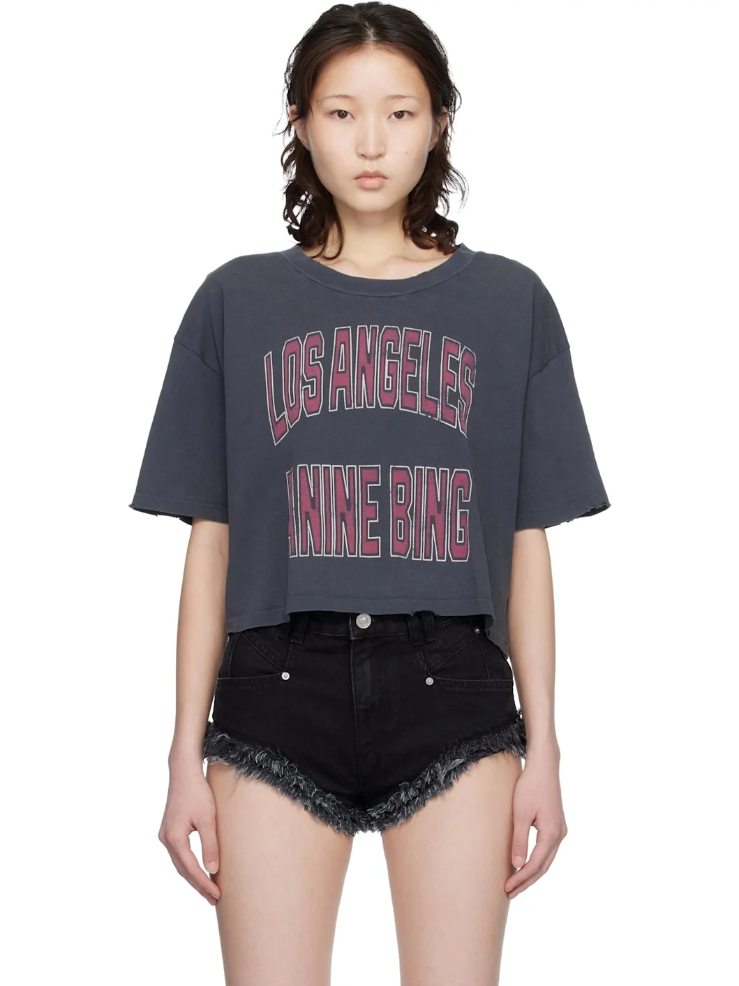Gray Johnny Cropped T-shirt - 1