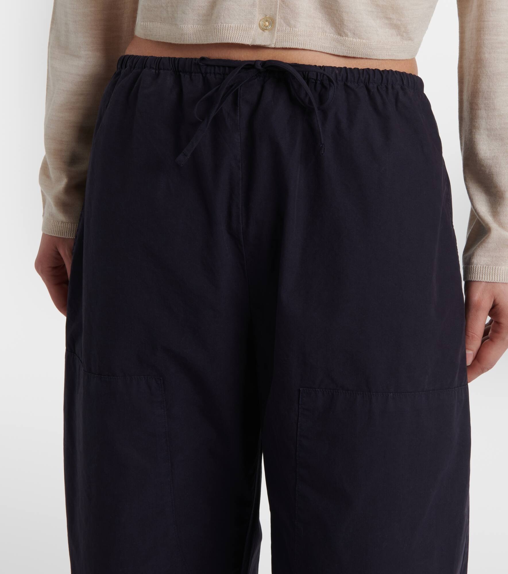 Kyoto cotton wide-leg pants - 4