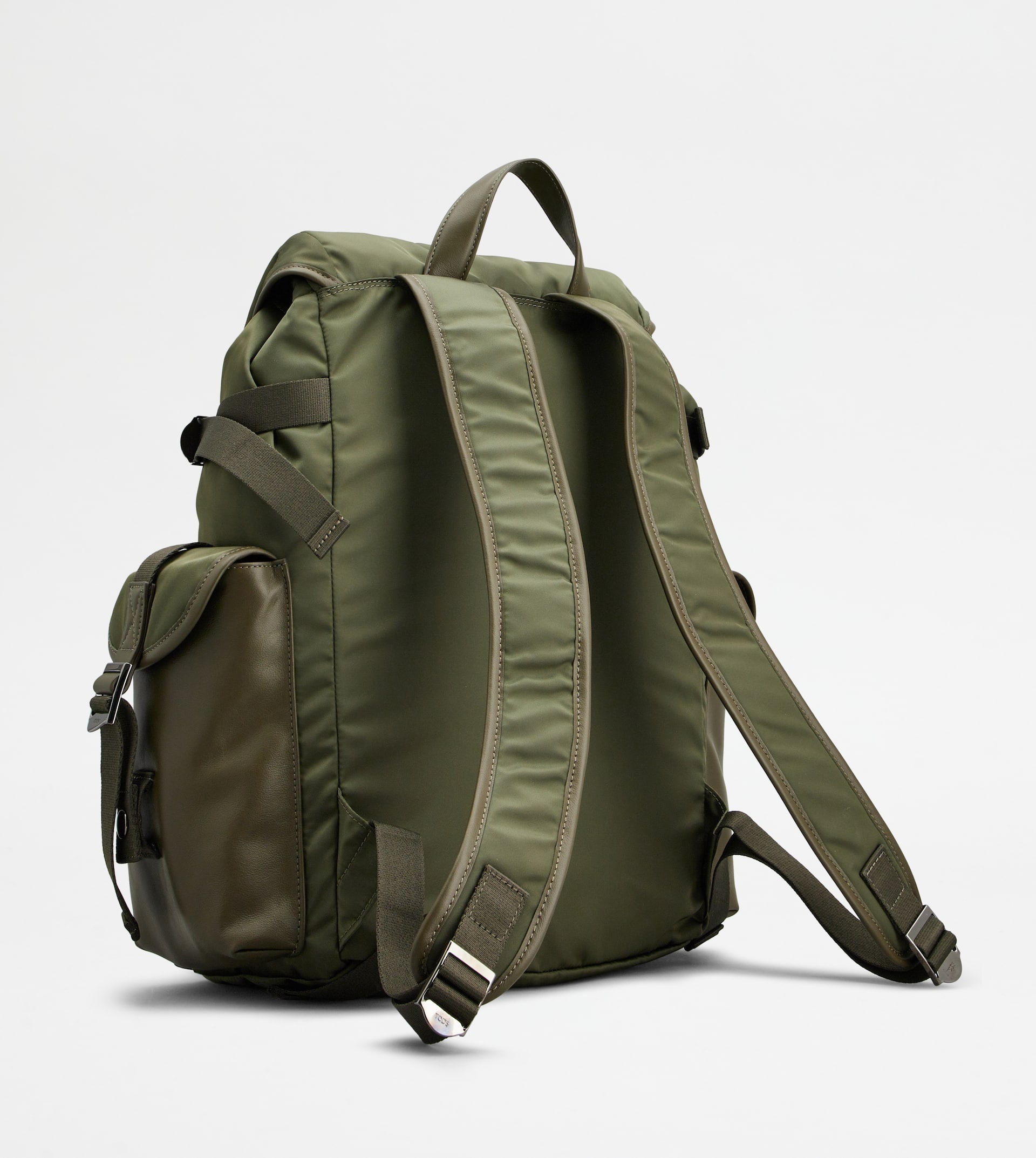 BACKPACK IN FABRIC AND LEATHER MEDIUM - GREEN - 3