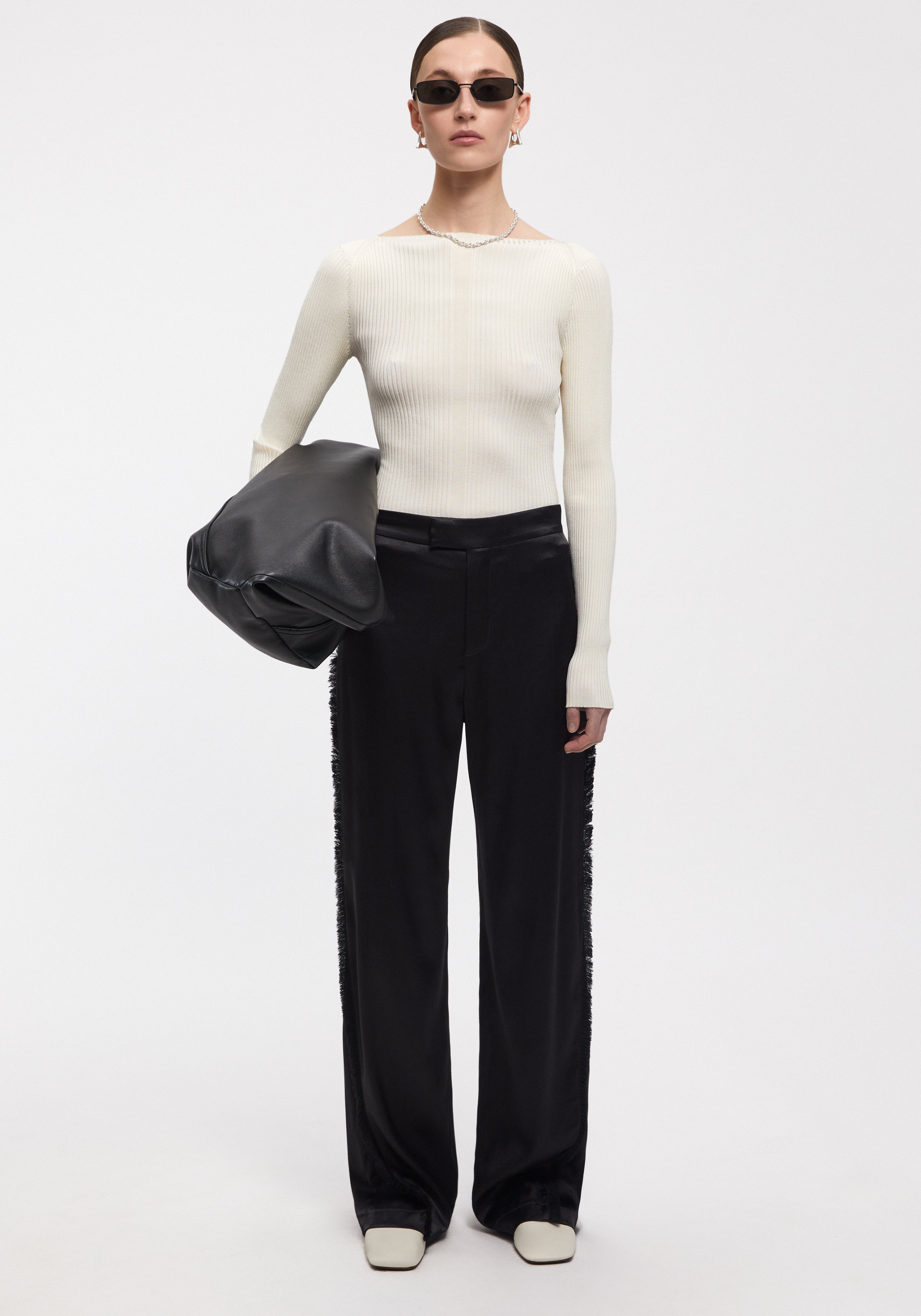 FJORD
Satin wide-leg pants with frayed seam - 3