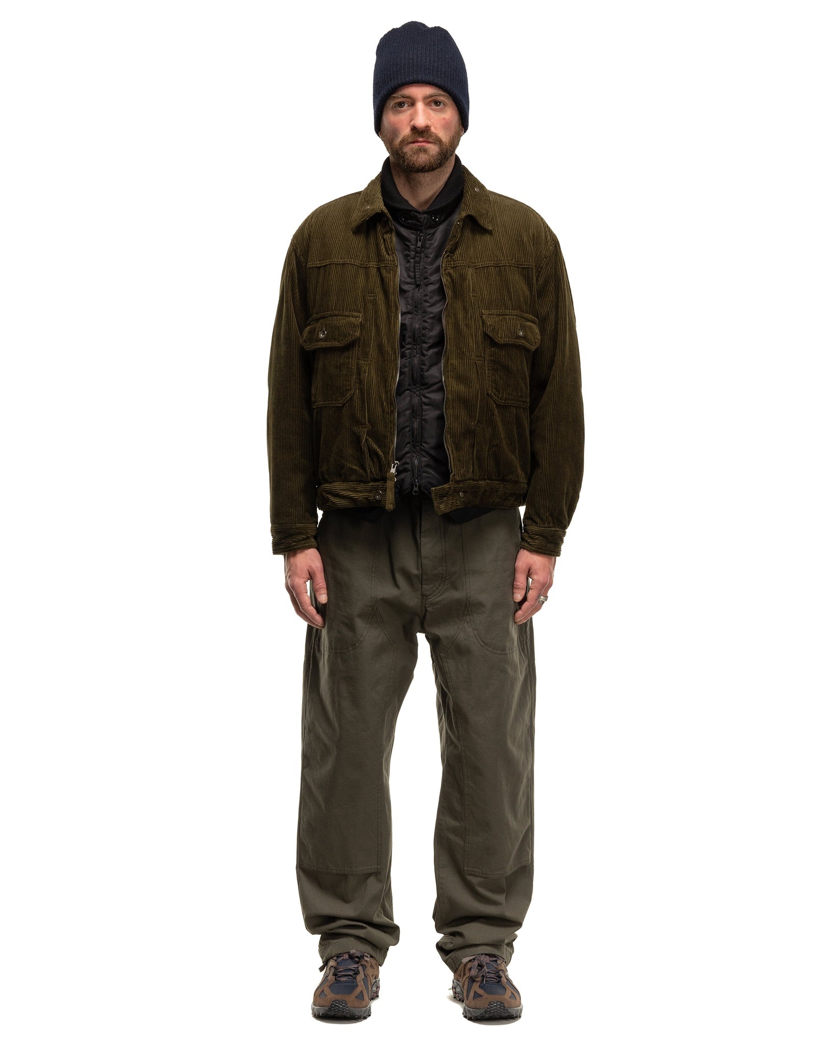 Engineered Garments Trucker Jacket Cotton 8W Corduroy Olive