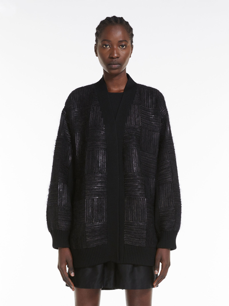 ESTONIA Wool and sequin oversize cardigan 3