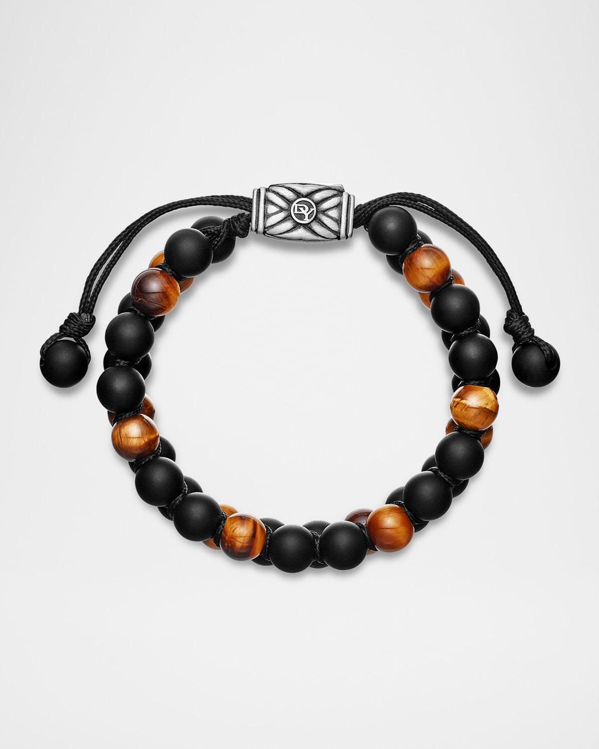 Men's Spiritual Beads Two Row Woven Bracelet, 8mm - 3