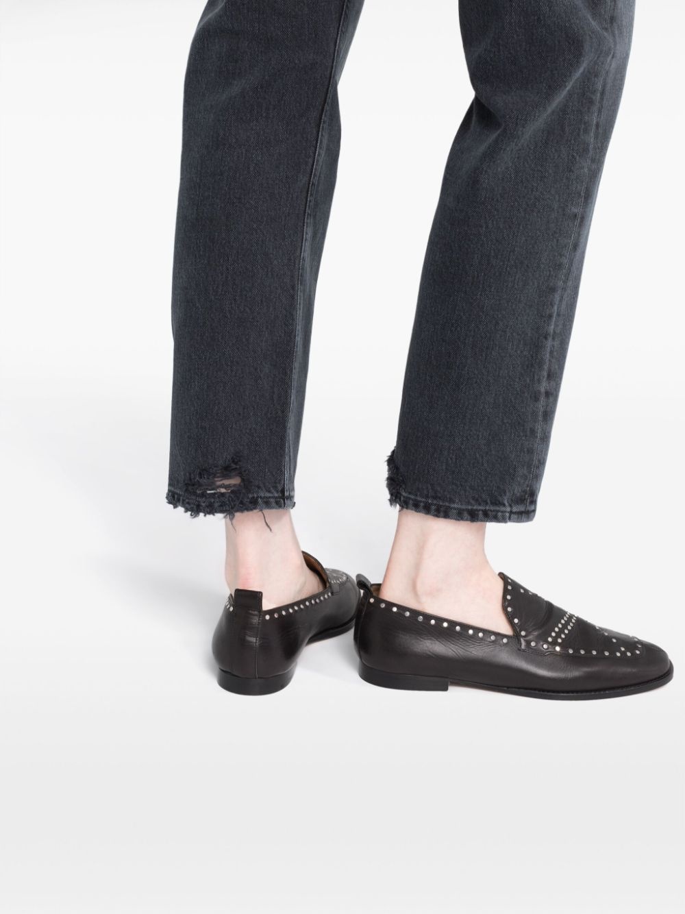 tapered-leg cropped jeans - 6