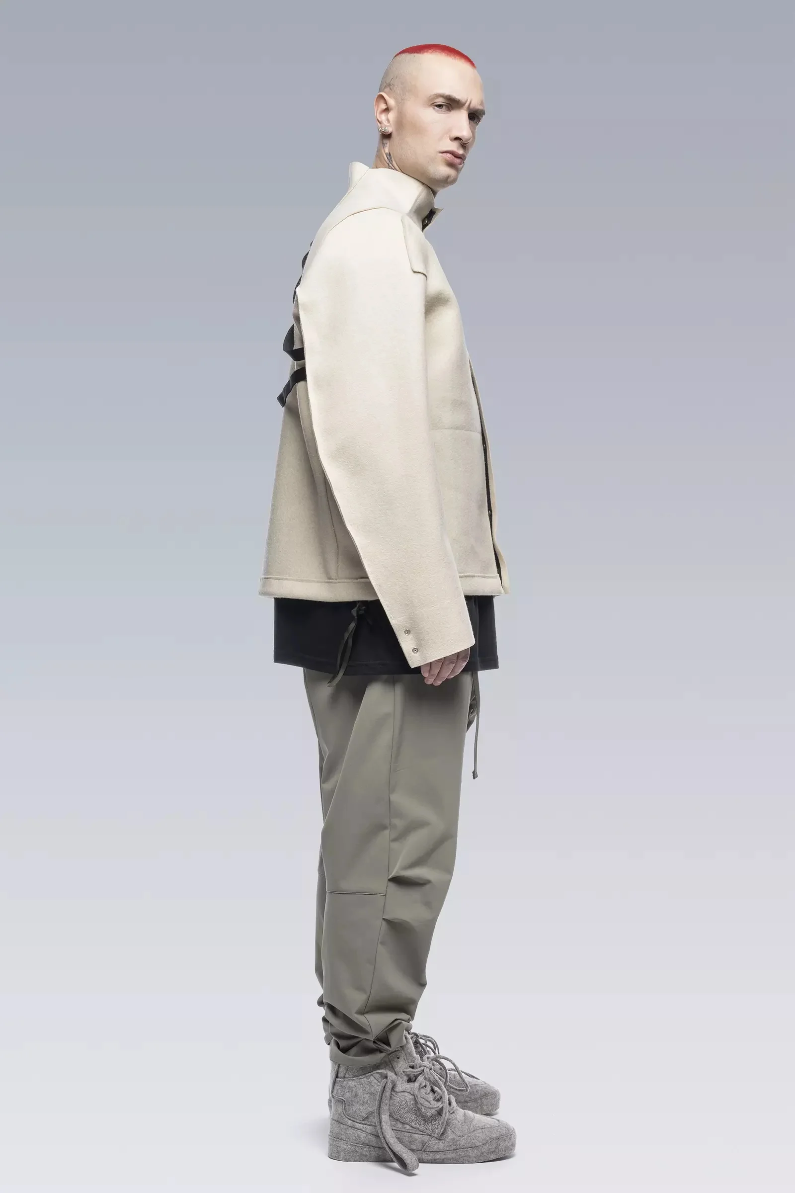 ACRONYM J70-BU Burel® Wool Jacket White | REVERSIBLE