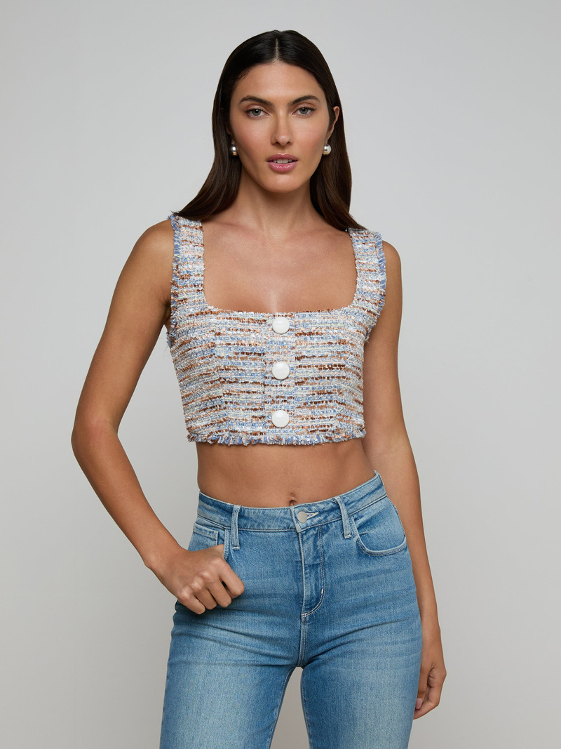 L'AGENCE Muno Tweed Top outlook