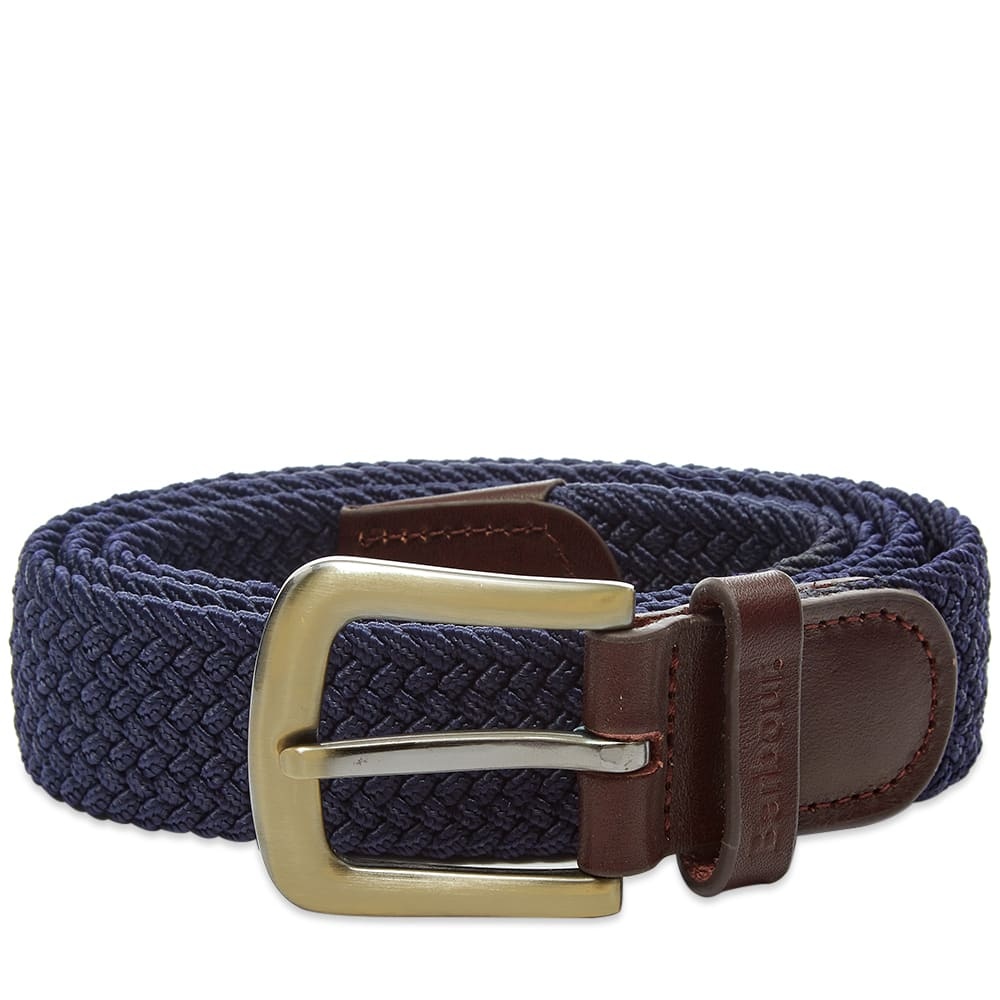 Barbour Stretch Webbing Leather Belt - 1