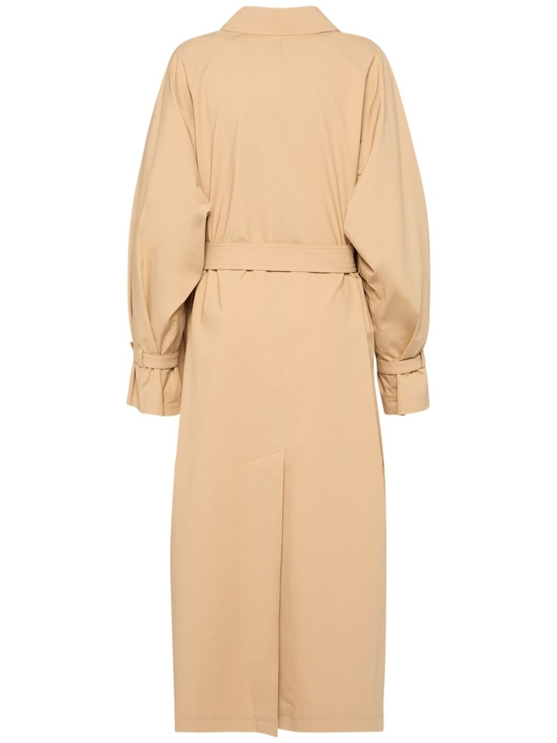 Memo cotton gabardine long trench coat - 5