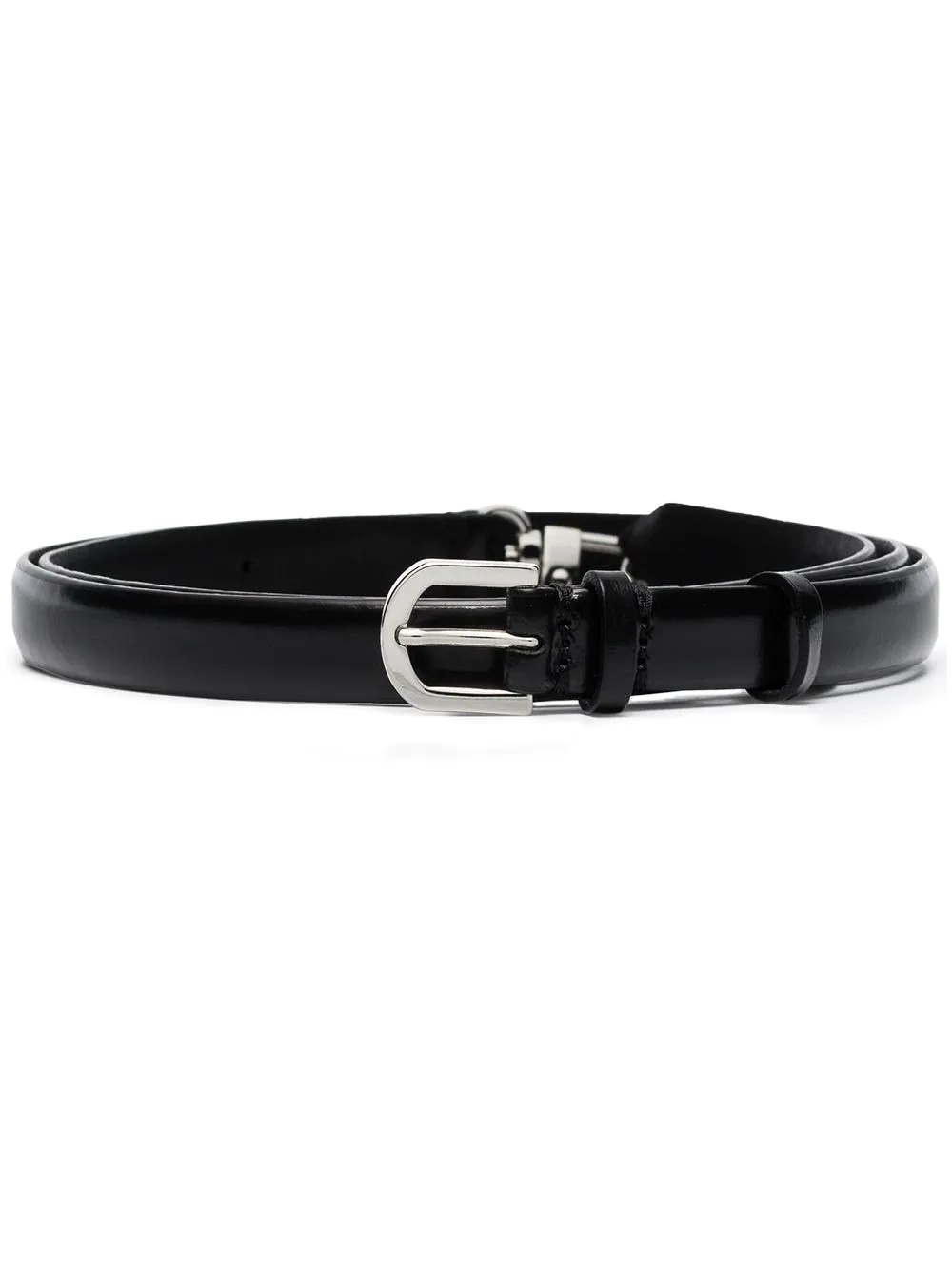 double-clasp leather belt - 1