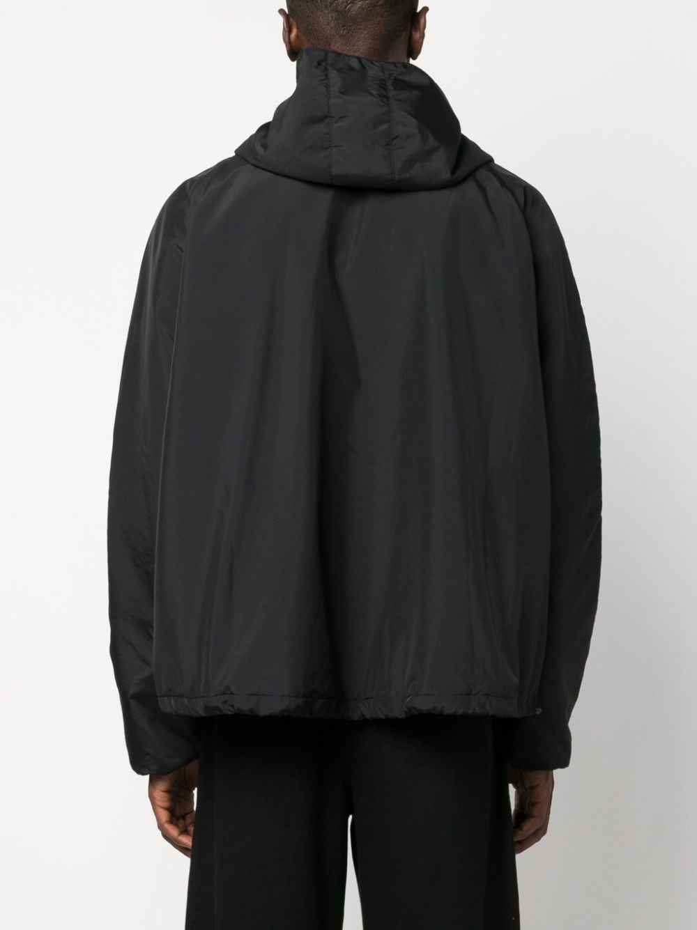 logo-patch drawstring hooded jacket - 4