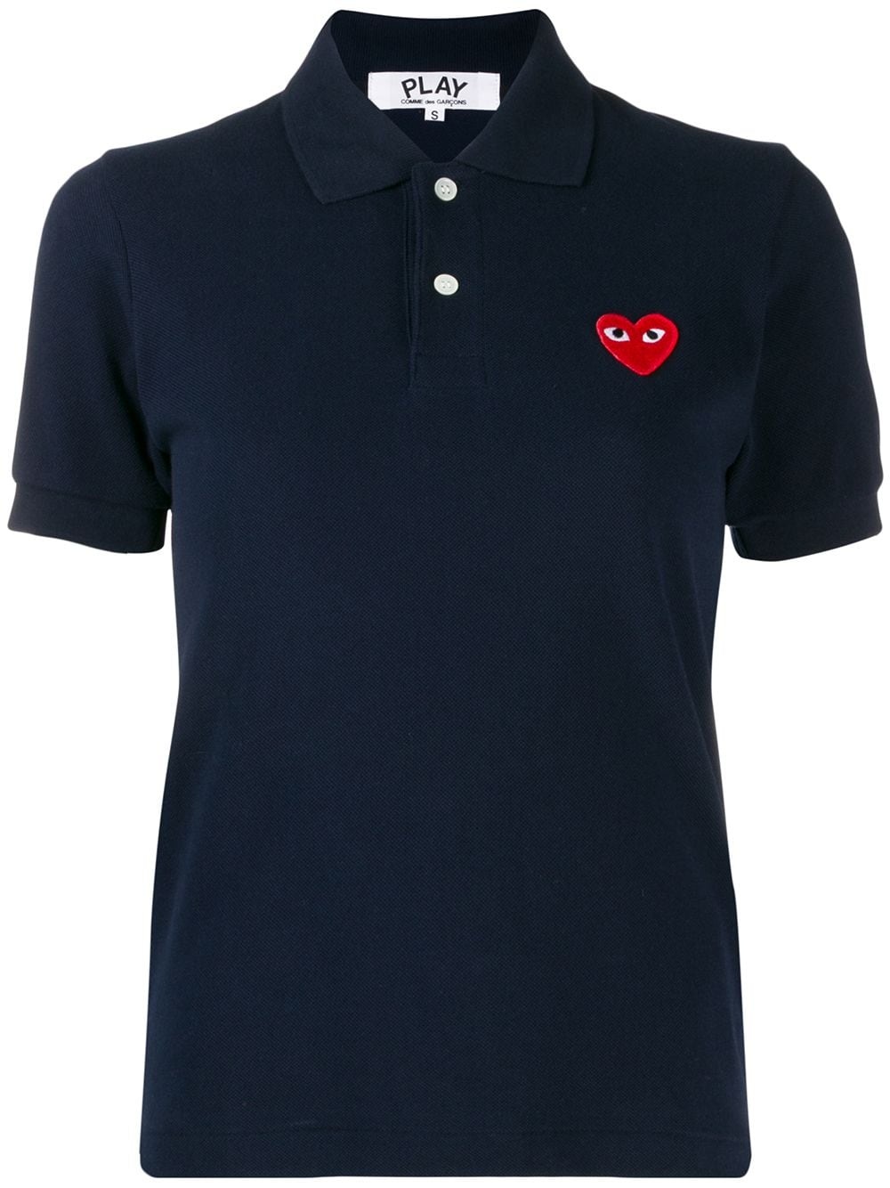 embroidered heart polo shirt - 1