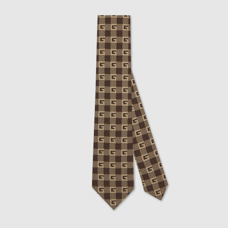 Square G check tie 1