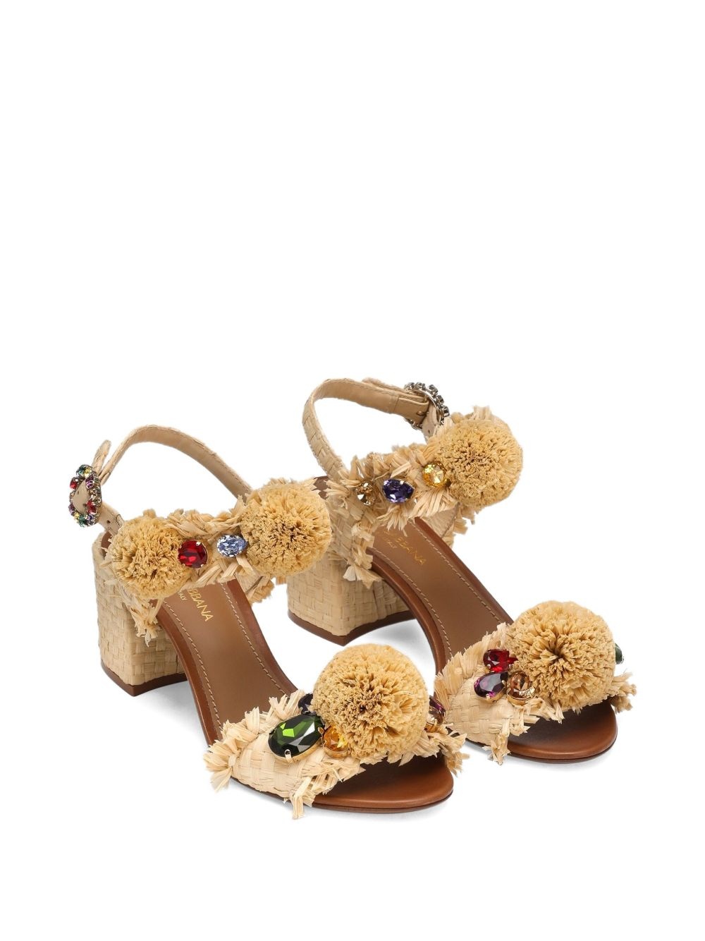 60mm pompom-detail sandals - 2