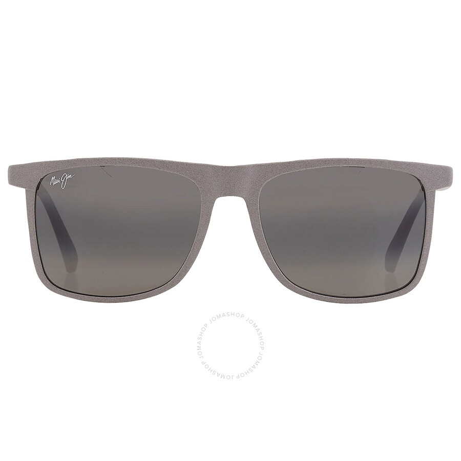 Maui Jim Makamae Neutral Grey Rectangular Men's Sunglasses 619-14 56 - 1