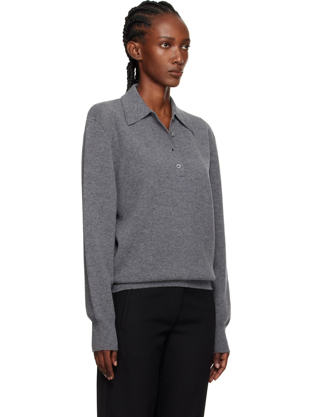 Gray Compact Knitted Polo - 2