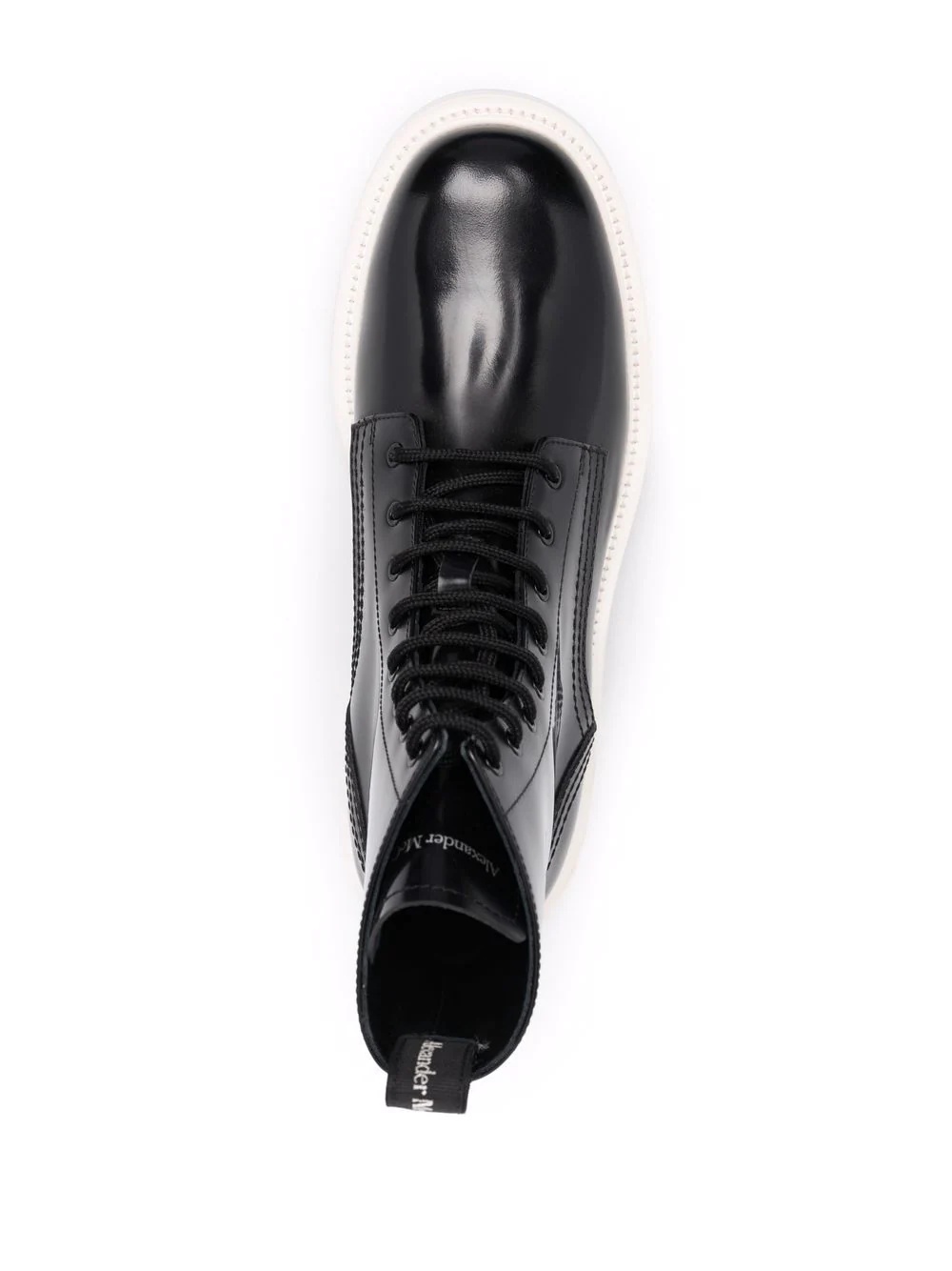 patent-leather lace-up boots - 4