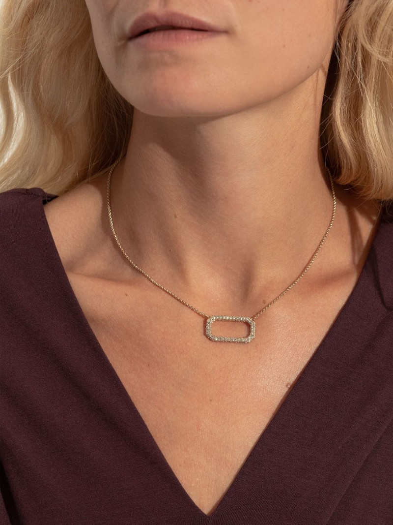 ALLSAINTS rectangle-frame crystal necklace outlook