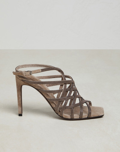 Brunello Cucinelli Precious Net heels in suede outlook