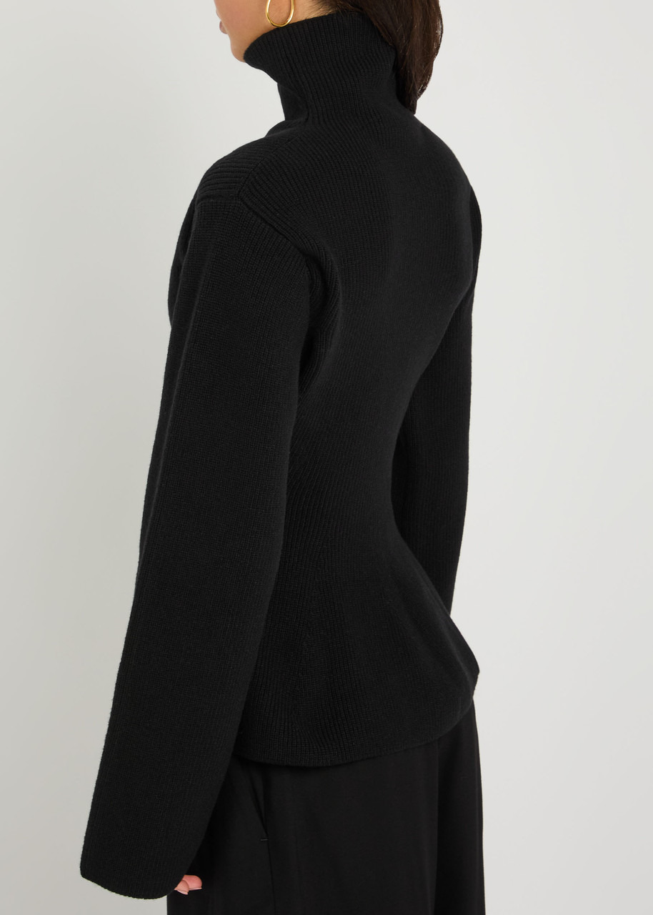 Rohe Flared-hem Ribbed Wool and Cashmere-blend Jumper - 3