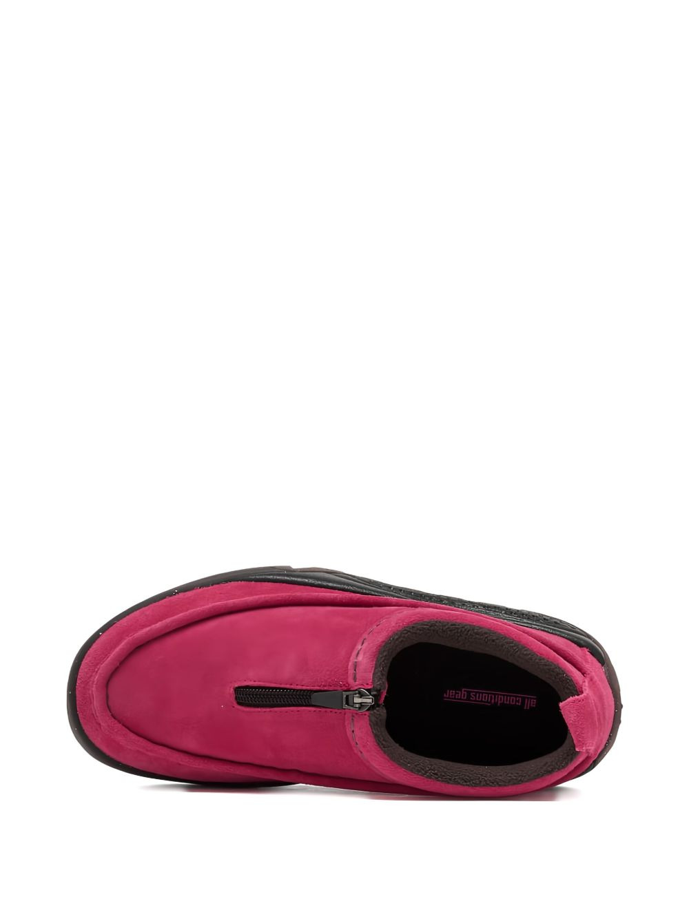 zip-front suede low-top sneakers - 3