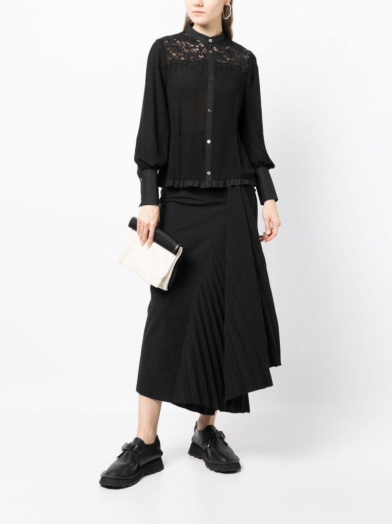 UNDERCOVER lace-trim long-sleeve blouse outlook