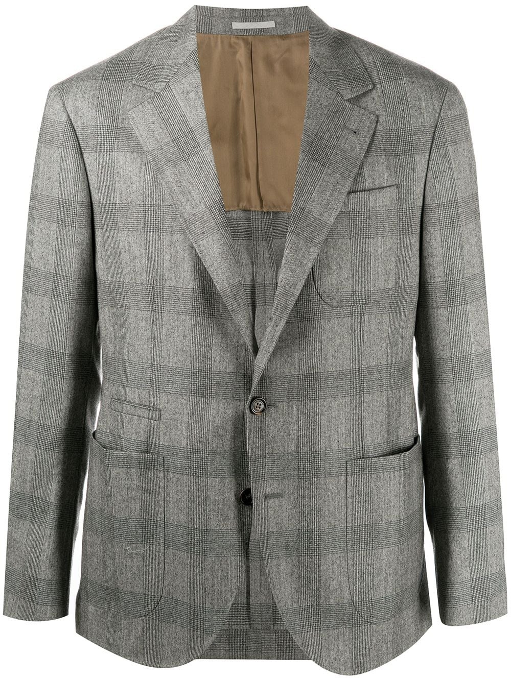 single-breasted check blazer - 1