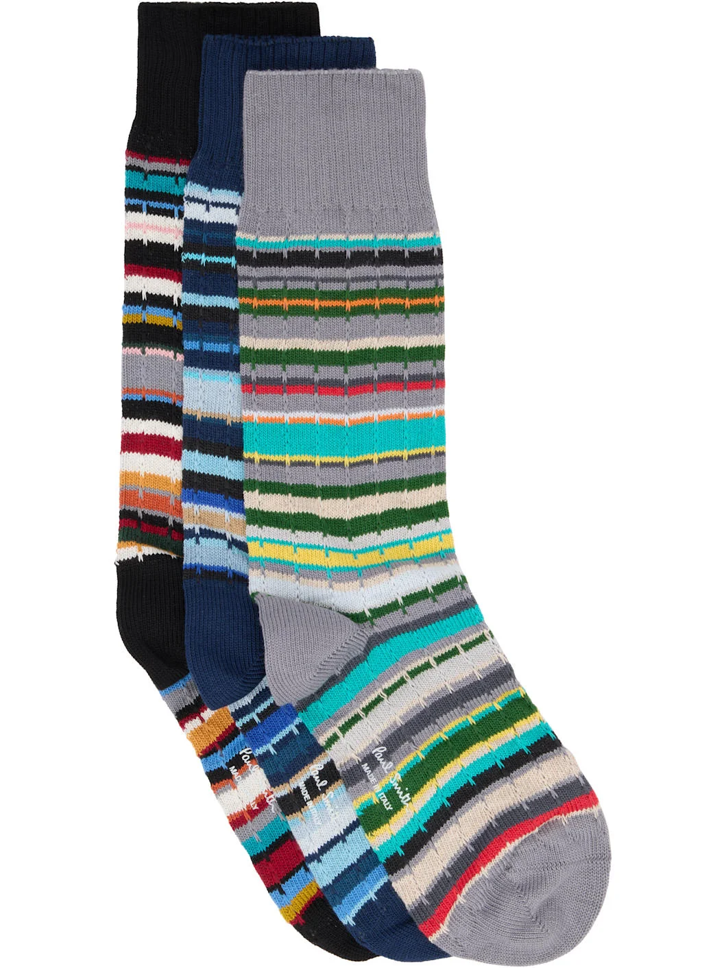 Three-Pack Multicolor Cable Socks - 1