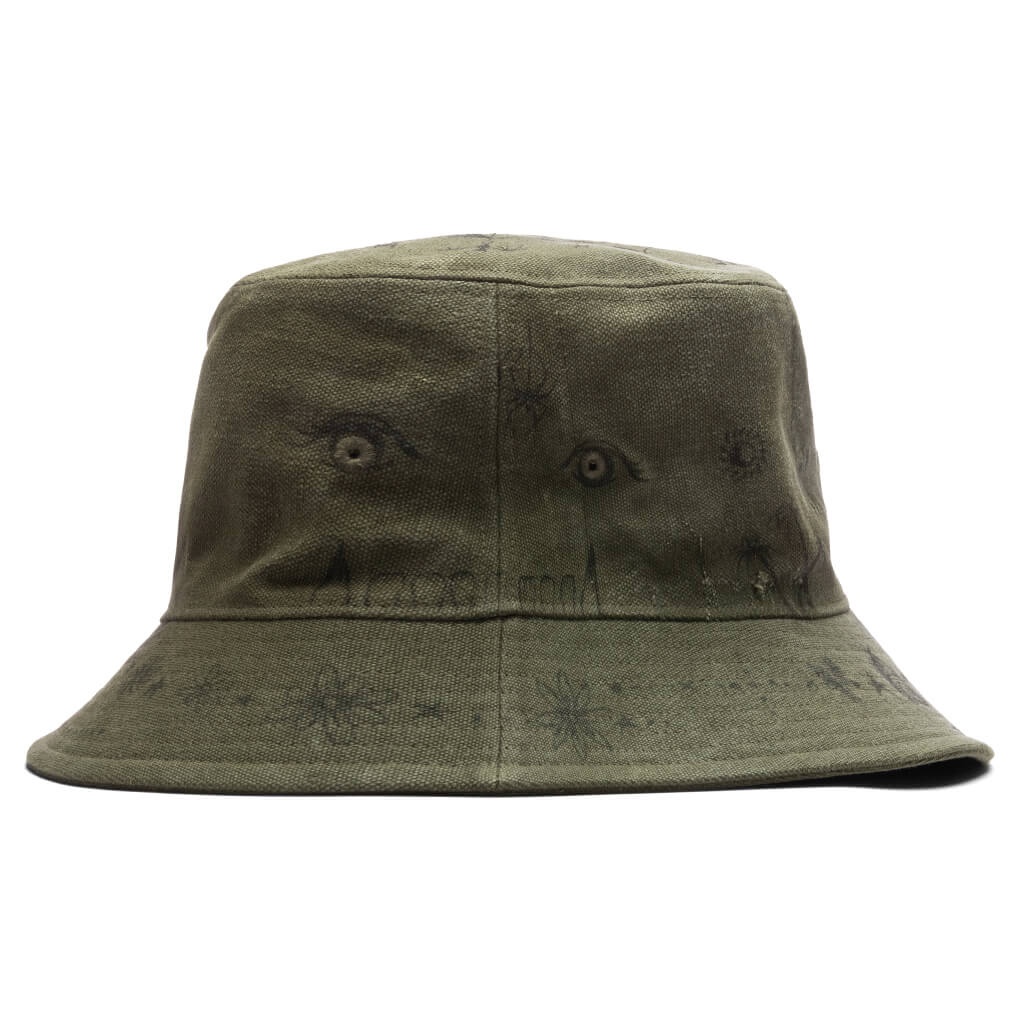 READYMADE X DR. WOO TATTOO BUCKET HAT - GREEN - 1