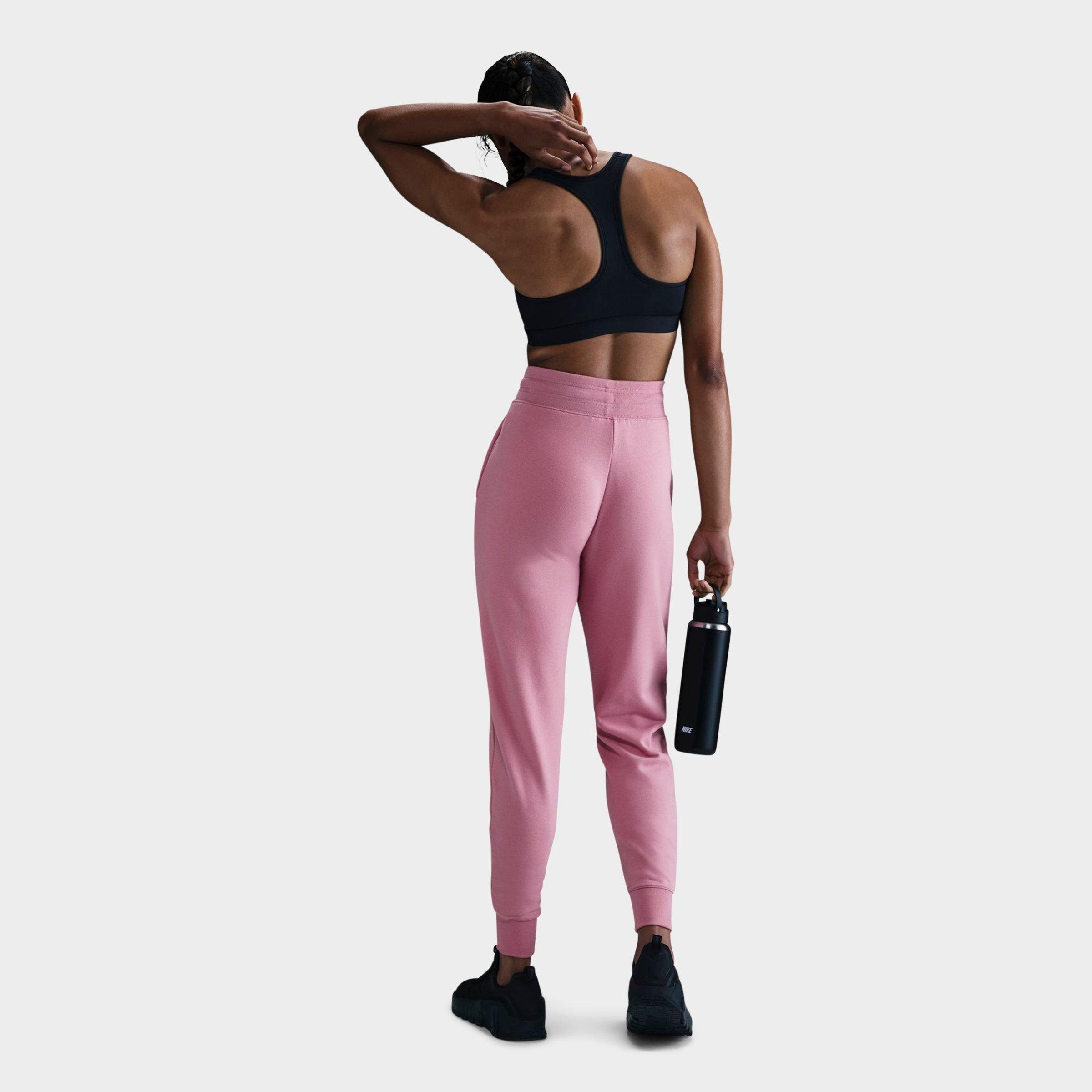 WOMEN'S NIKE DRI-FIT ONE HIGH-WAISTED 7/8 FRENCH TERRY JOGGER PANTS - 2