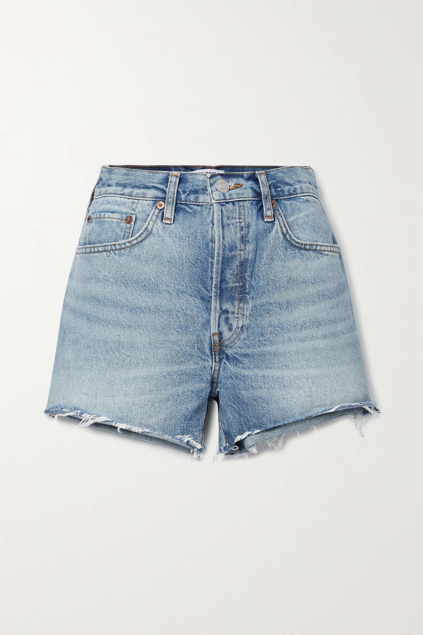 70s frayed denim shorts - 1