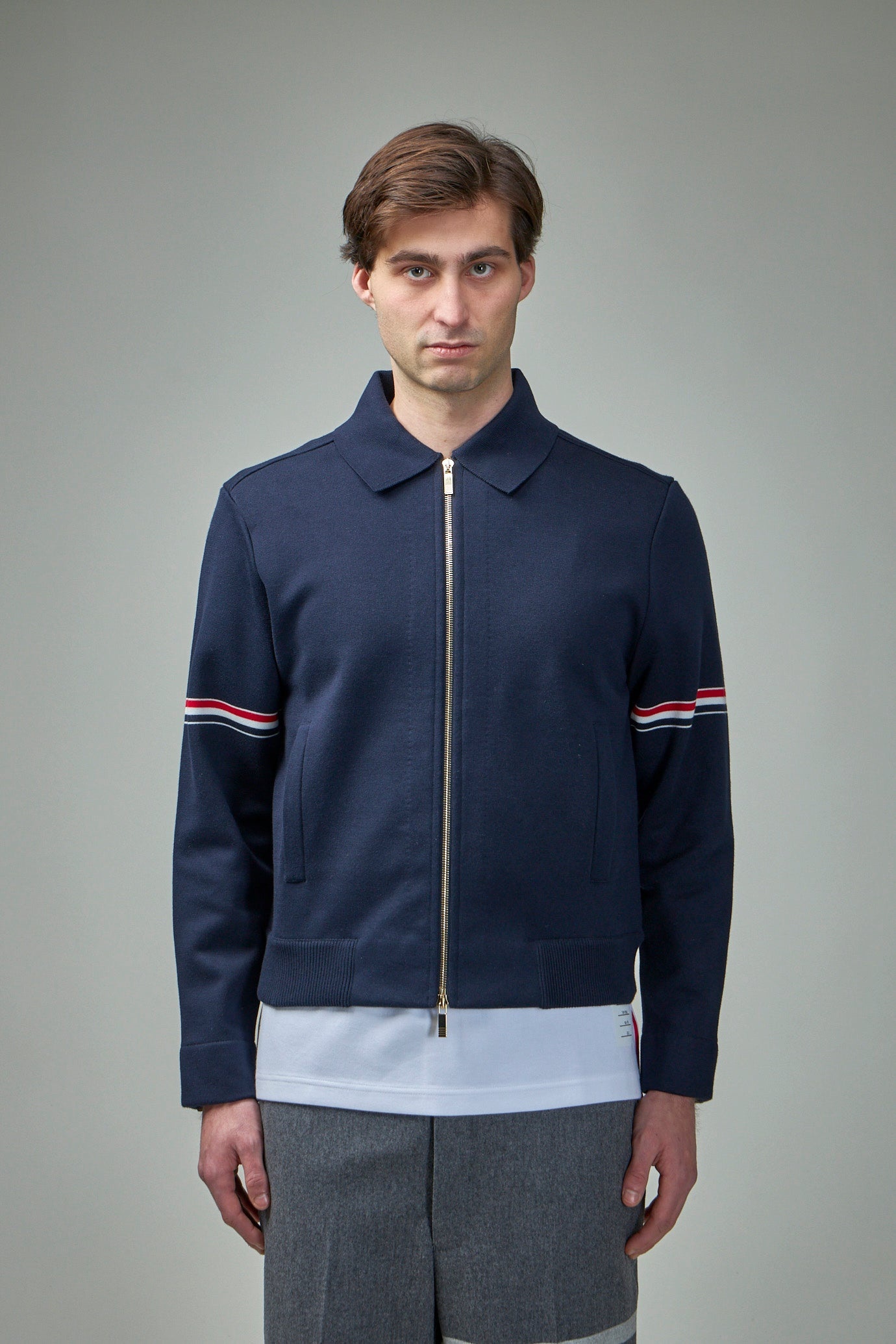 Jersey Stitch Loop Back Bonded Zip Up Jacket - 1