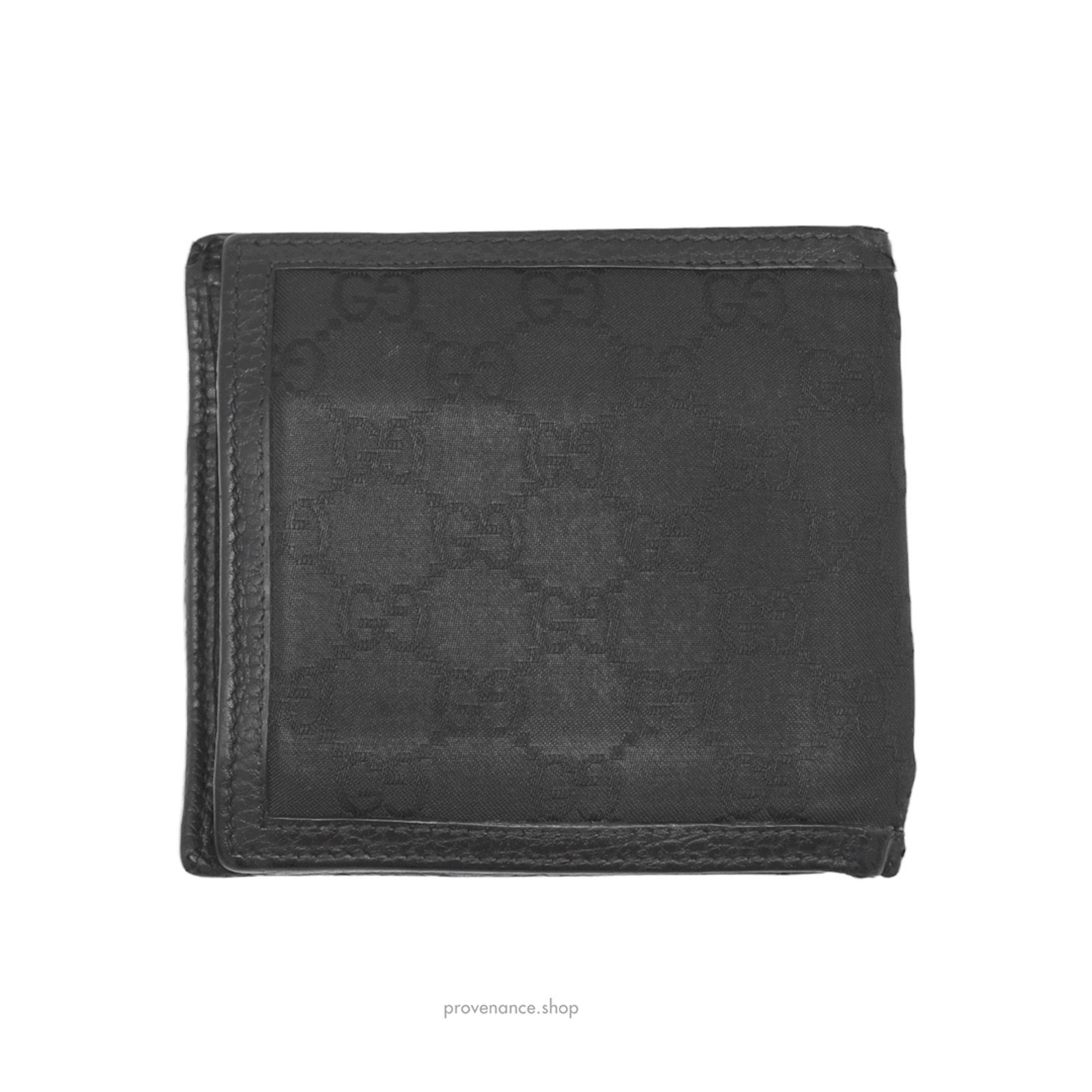 Gucci Bifold Wallet - Black GG Canvas with Leather Trim - 2