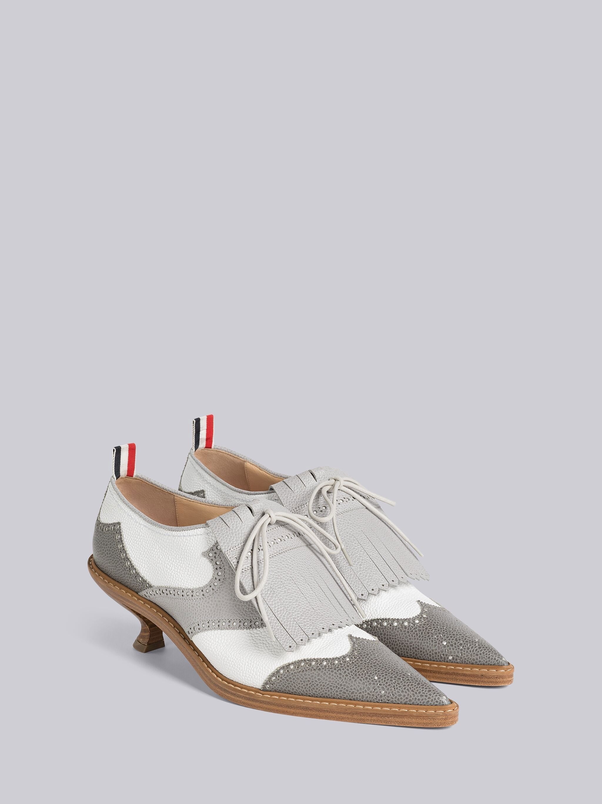 Pebble Grain Kilt Wingtip Curved Heel Brogue - 3