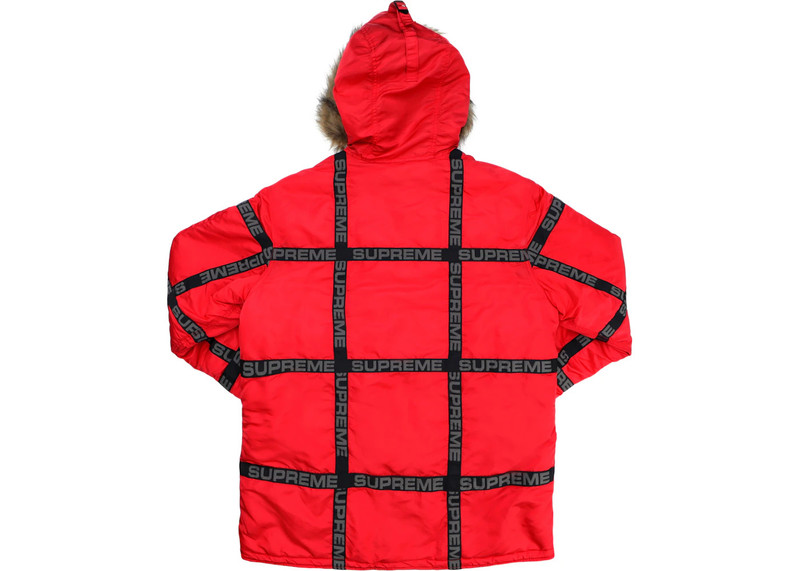Supreme Supreme Logo Tape N-3B Parka Red outlook