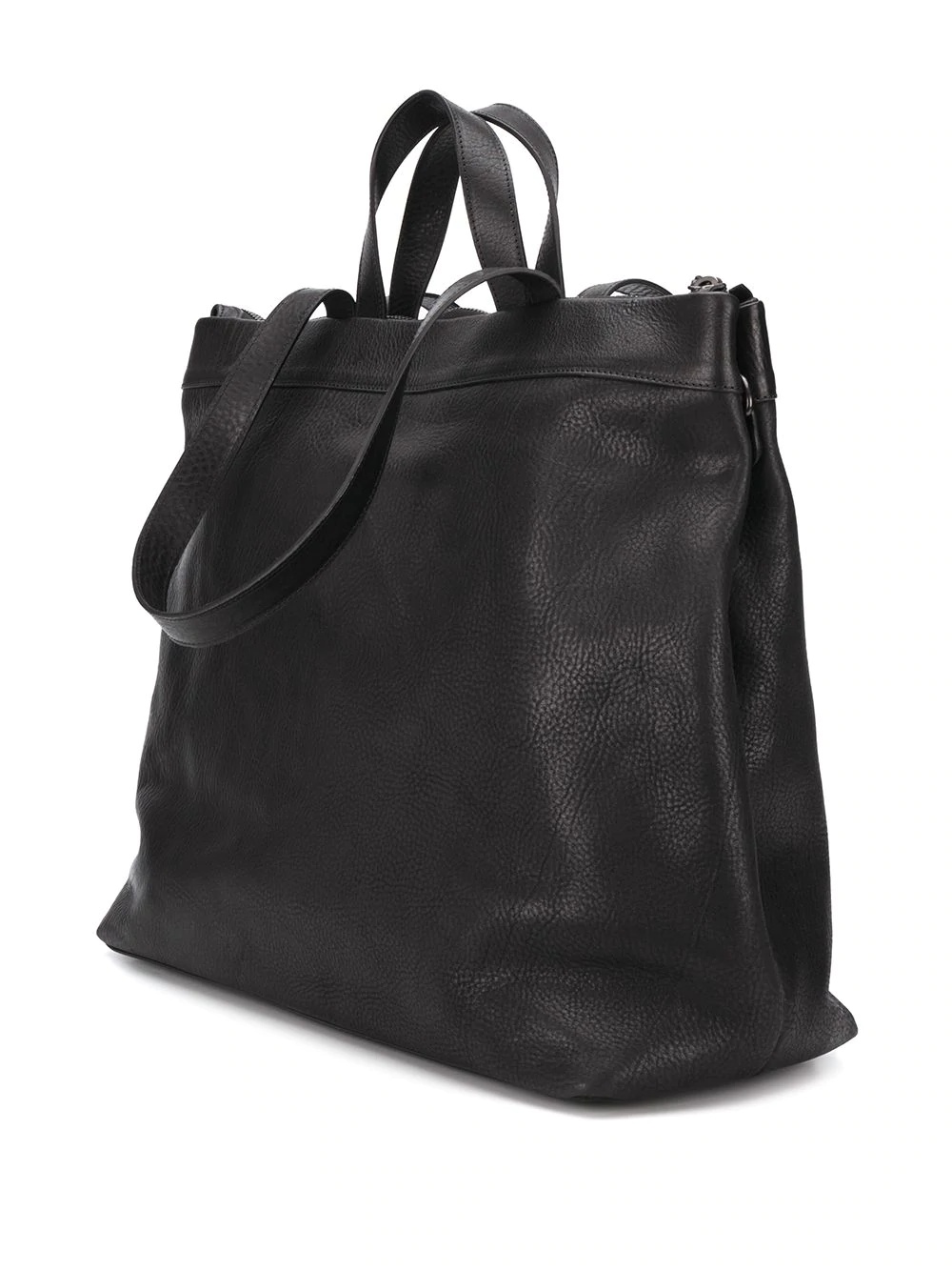 grained effect zipped tote bag - 3