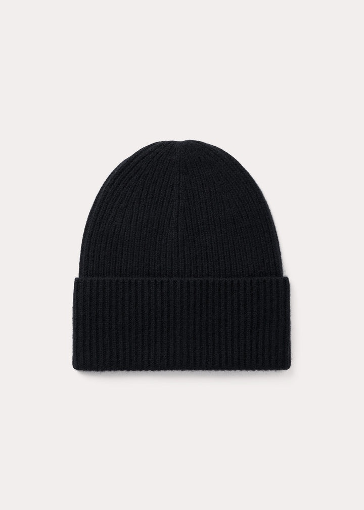 Wool cashmere knit beanie black - 1