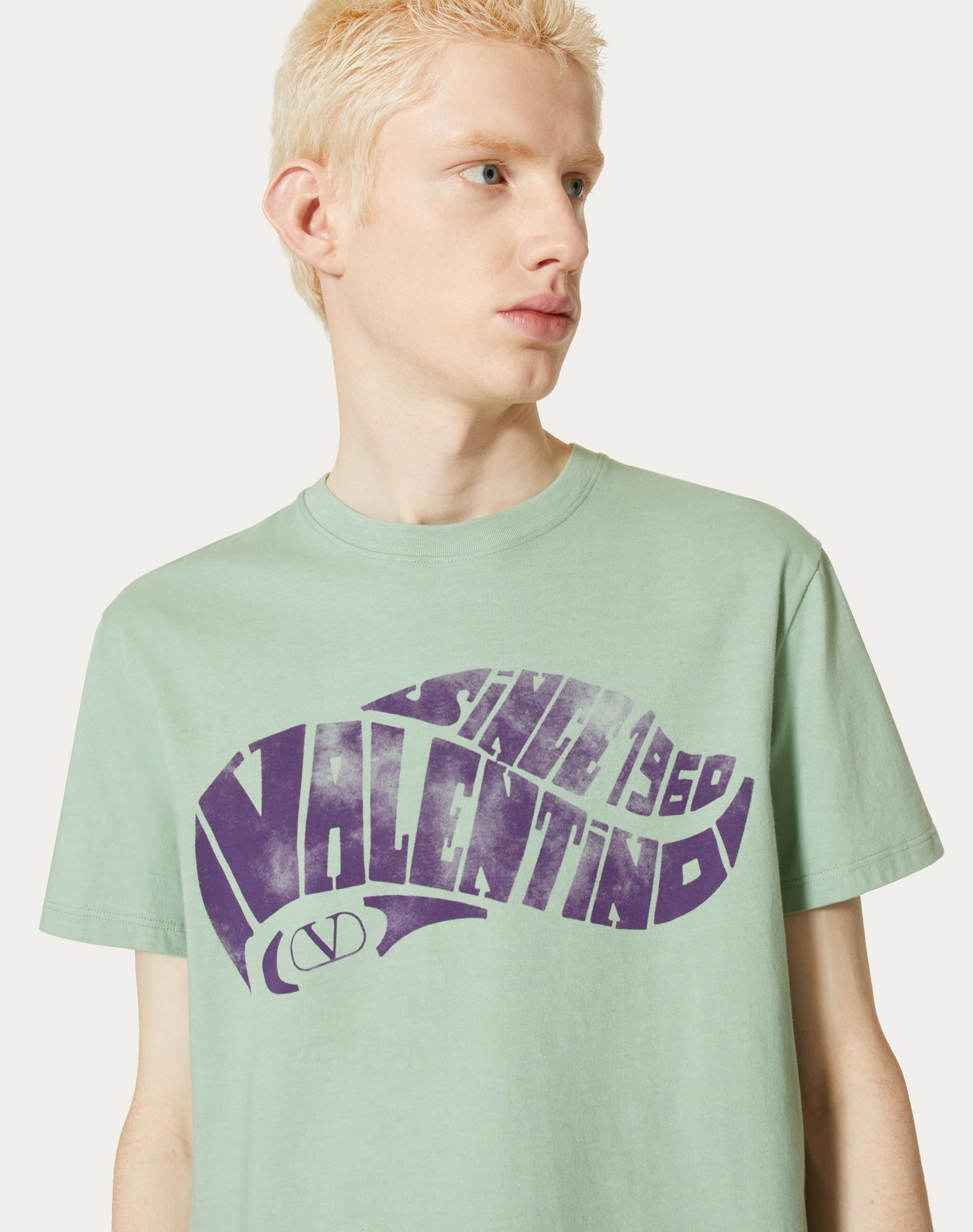 COTTON T-SHIRT WITH VALENTINO SURF PRINT - 5