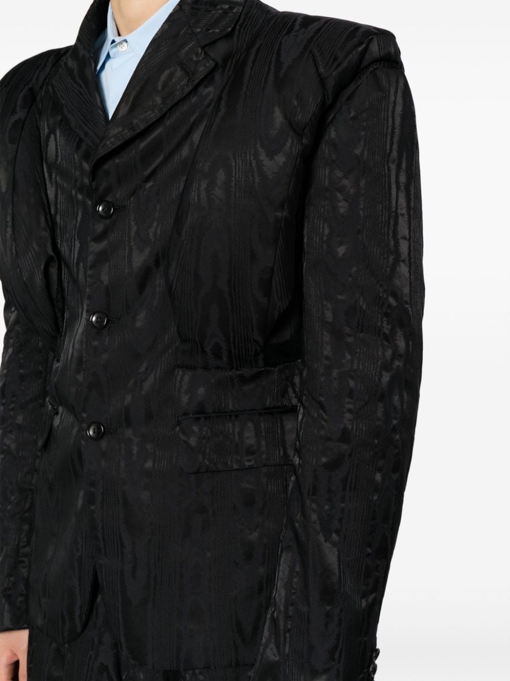 striped shoulder-pads blazer - 5