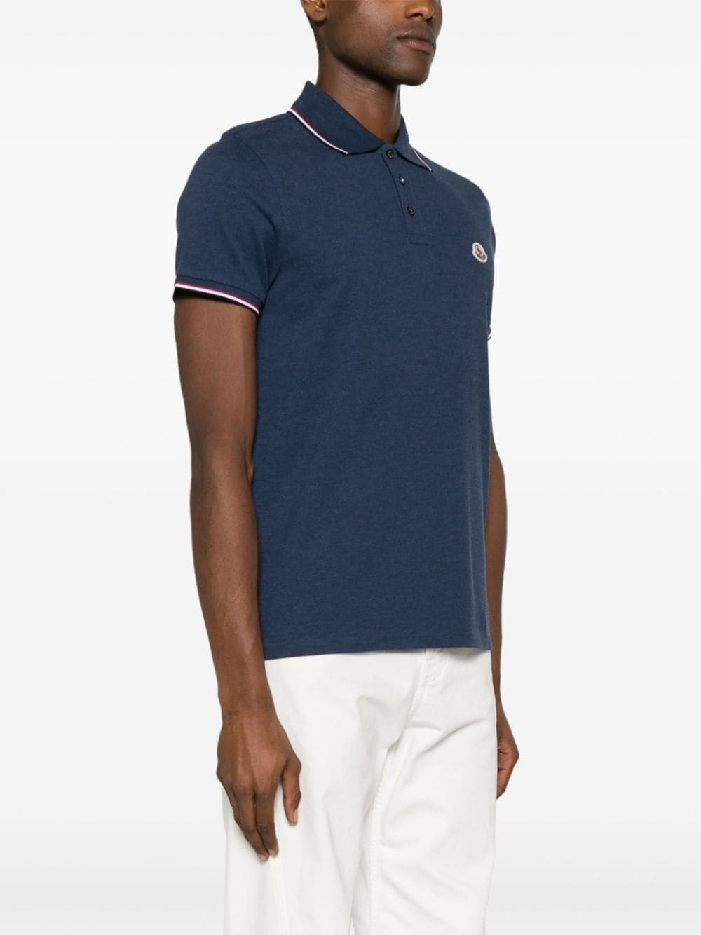 logo-patch cotton polo shirt - 3